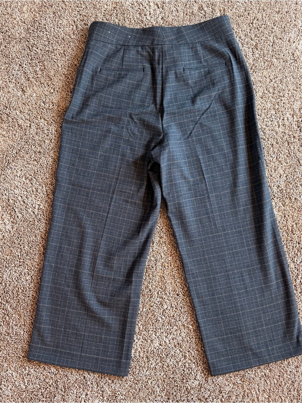 NWT Ann Taylor Dark Blue Plaid Dress Pants, Cropped, Size 8 - Picture 6 of 8